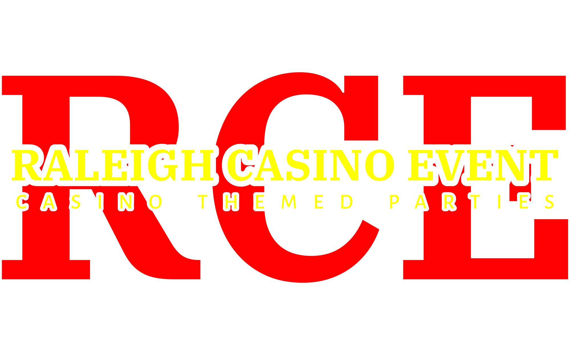 Raleigh Casino Event in North Carolina logo in red and yellow.